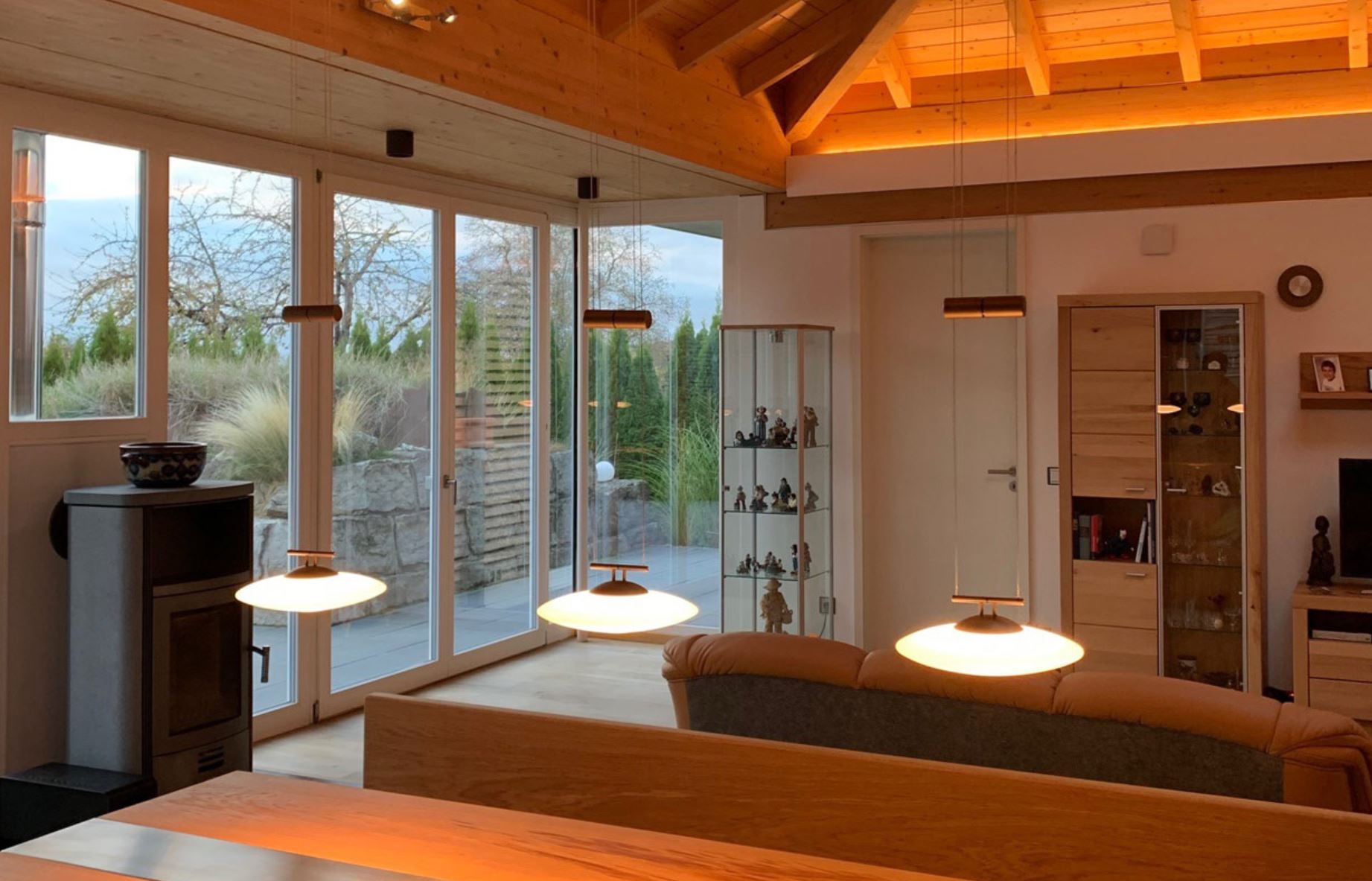 3fach LED-Pendelleuchte LUNALED GRANDE von LDM in Schwarz - 2700K - Abverkauf aus Showroom
